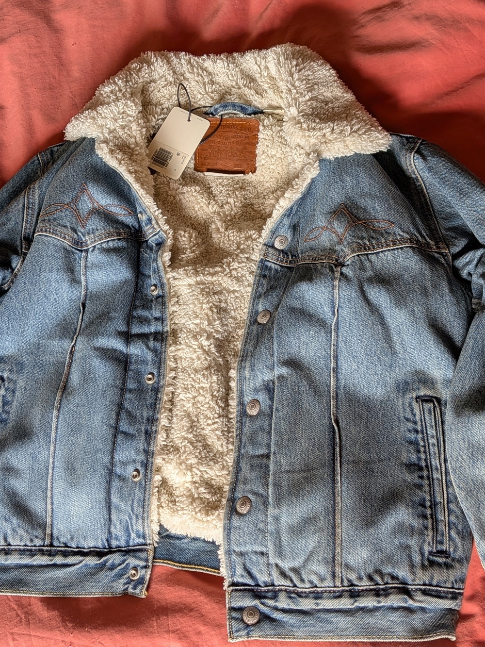 Levis Premium Western Sherpa Trucker Jacket Small